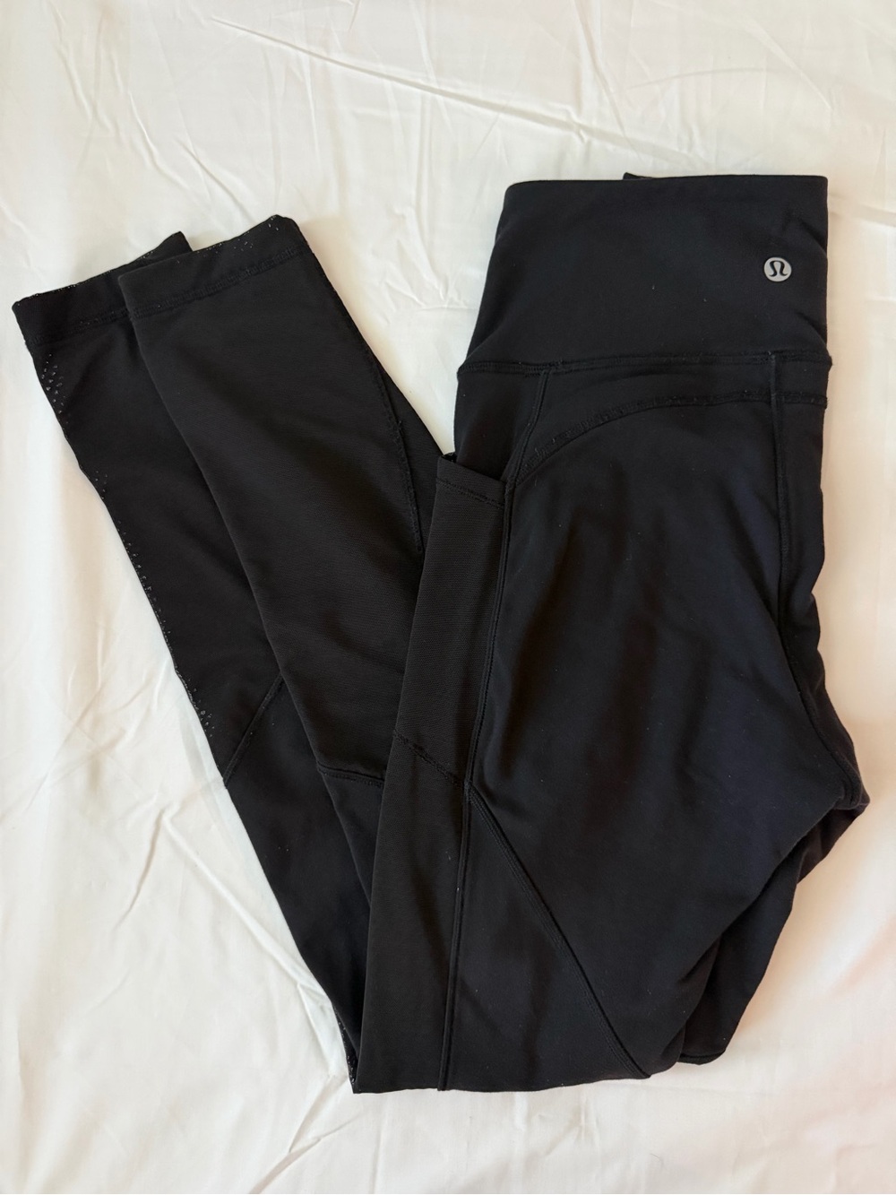 lululemon athletica Black High-Rise Leggings Mesh panel with pockets
